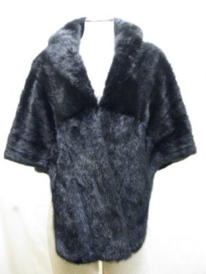 LADIES CLASSIC STUNNING BLACK MINK CAPE - 64206(o) SIZE F