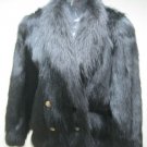 LADIES DYED BLACK RACCOON JACKET - 21051 (SIZE M)