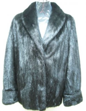 LADIES BLACK MINK JACKET - 59363(o) SIZE M = SIZE 10