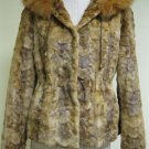 LADIES WHISKEY MINK SECTION HOODIE JACKET HOOD TRIM WITH FOX  -58864(o) SIZE 10