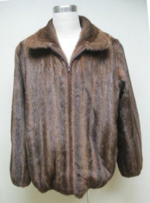 MENS BIG & TALL DEMIBUFF MINK BOMBER ZIP UP  JACKET-66010 (SZ 4XL)