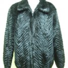 MENS BIG DYED BLACK FEATHERING MINK BOMBER JKT W/MINK COL- 66433(o) SZ 2XL-3XL)