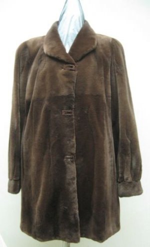 LADIES MAMA BROWN US MINK SHEARED STROLLER -40504 (SIZE 20)