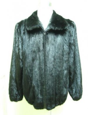 MENS BIG & TALL RANCH US MINK ZIP UP BOMBER JACKET-66269(o) size  48/50/52/54)