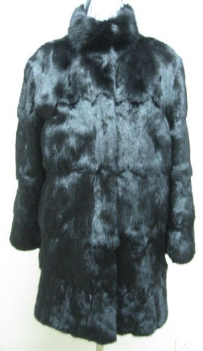 LADIES DYED BLACK SQUIRREL JACKET - 60180   (SIZE S)