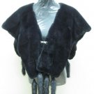 LADIES DYED PLUCKED BLUE MINK CAPE - 38709 (SZ F = SIZE M)