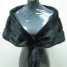 LADIES BLACK MINK SCARF/WRAP W/TAILS -65607(o) SIZE M = SIZE F