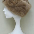 LADIES CUTE BEIGE FANCY  MINK HAT - 117