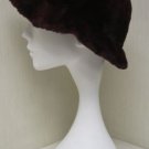 LADIES CUTE BURGUNDY FANCY SHEARED MINK HAT WITH WIDE BRIM -106