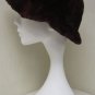LADIES CUTE BURGUNDY FANCY SHEARED MINK HAT WITH WIDE BRIM -106