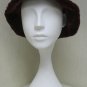 LADIES CUTE BURGUNDY FANCY SHEARED MINK HAT WITH BRIM -104