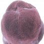 LADIES CUTE BURGUNDY FANCY SHEARED MINK HAT WITH BRIM -104