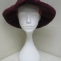 LADIES CUTE BURGUNDY FANCY SHEARED MINK HAT WITH BRIM -108