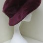 LADIES CUTE BURGUNDY FANCY SHEARED MINK HAT WITH BRIM -108