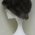 LADIES CUTE DARK GREY FANCY  MINK HAT - 112