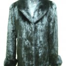 LADIES BLACK F MINK LETOUT JACKET - 66293(o) SIZE 10