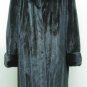LADIES BLACK MINK COAT WITH CHINCHILLA COLLAR & CUFF TRIM - 38762 (SZ M/L)