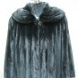 LADIES BLACK MINK COAT WITH CHINCHILLA COLLAR & CUFF TRIM - 38762 (SZ M/L)