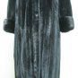 LADIES BLACK MINK COAT WITH CHINCHILLA COLLAR & CUFF TRIM - 38762 (SZ M/L)