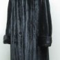 LADIES BLACK MINK COAT WITH CHINCHILLA COLLAR & CUFF TRIM - 38762 (SZ M/L)