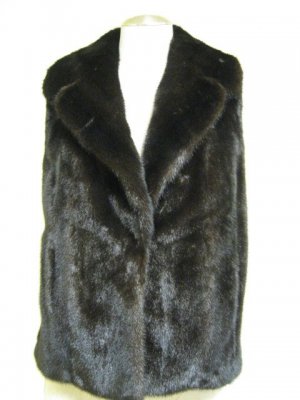 CHIC MAHOGANY MINK VEST WITH WOOL BACKING-56305 (SZ L)