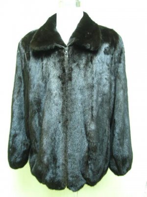 MENS MAHOGANY MINK BOMBER ZIP UP JACKET-66180r(SZ 2XL)