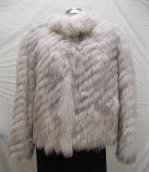 LADIES CUTE BEIGE FOX DIAGONAL JACKET - 58746(o) SIZE 12
