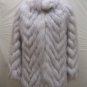 LADIES CUTE NATURE BLUE FOX CHEVRON JACKET-61069(o) Size 8
