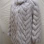 LADIES CUTE NATURE BLUE FOX CHEVRON JACKET-61069(o) Size 8