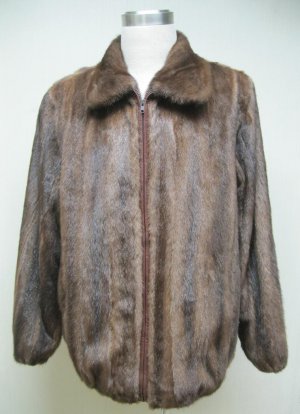 MENS REGULAR  DEMIBUFF MINK BOMBER ZIP UP  JACKET-67004 (SZ XL)