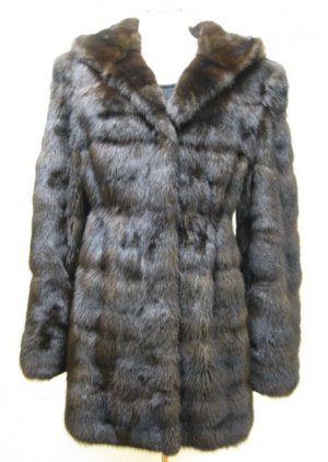 LADIES DYED BROWN SABLE HORIZONTAL JKT-64061 (SIZE 42 = SIZE M)
