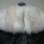 LADIES BLACK LONG LONG  HAIR MUSKRAT CAPE TRIM WITH NATURAL FOX  - 67104( SZ F)