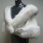 LADIES NATURAL WHITE F MINK CAPE TRIM WITH NATURAL FOX - 67106( SZ F)