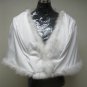 LADIES NATURAL WHITE F MINK CAPE TRIM WITH NATURAL FOX - 67106( SZ F)