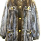 LADIES MAHOGANY US MINK JACKET TRIM WITH SHEARED MINK - 39024(o) SIZE M