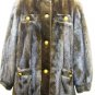 LADIES MAHOGANY US MINK JACKET TRIM WITH SHEARED MINK - 39024(o) SIZE M