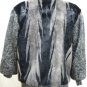 LADIES BLACK/BLUE IRIS MINK JKT W/KNIT SLEEVE 45161(o) SIZE 12