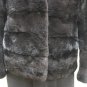 LADIES DYED BLACK PLUCKED HI LO MINK JKT-55292 (SIZE M)