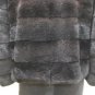 LADIES DYED BLACK PLUCKED HI LO MINK JKT-55292 (SIZE M)