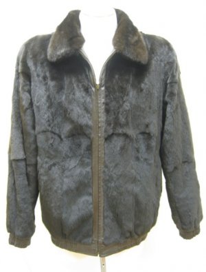 MEN REVERSIBLE PLUCKED MINK/LAMB LEATHER JKT-65441 (SIZE XL )
