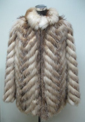 CUTE LADIES CRYSTAL FOX CHERVON JACKET - 66910 (SIZE 16)