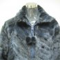 LADIES DYED DARK BLUE SECTION MINK ZIP UP JACKET - 66917 (SZ 14)