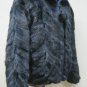LADIES DYED DARK BLUE SECTION MINK ZIP UP JACKET - 66917 (SZ 14)