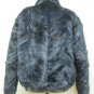 LADIES DYED DARK BLUE SECTION MINK ZIP UP JACKET - 66917 (SZ 14)