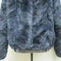 LADIES DYED DARK BLUE SECTION MINK ZIP UP JACKET - 66917 (SZ 14)