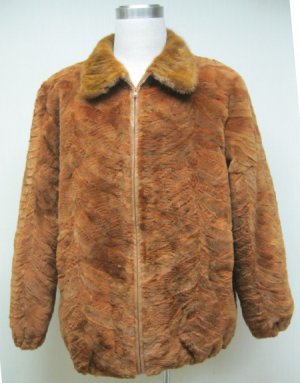 MENS WHISKEY SECTION MINK ZIP UP BOMBER JACKET - 66914/5/6 (SIZE 2XL & 3XL)