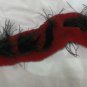 CUTE RED REX KNITTED SCARF TRIM WITH BLACK OSTRICH FEATHER- ST#K035
