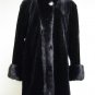 LADIES BLK SHEARED MINK STROLLER W/LONG HAIR MINK TRIM+TURN UP CUFF-DND103(o)XL