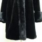 LADIES BLK SHEARED MINK STROLLER W/LONG HAIR MINK TRIM+TURN UP CUFF-DND103(o)XL