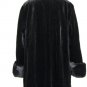 LADIES BLK SHEARED MINK STROLLER W/LONG HAIR MINK TRIM+TURN UP CUFF-DND103(o)XL
